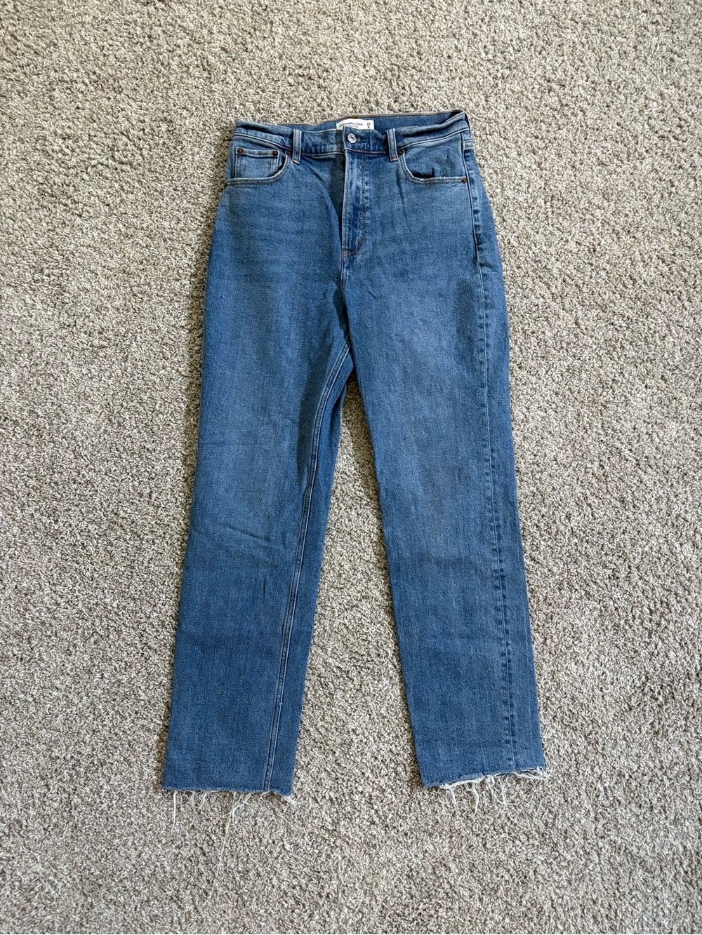 Abercrombie & Fitch Women's Straight Leg Jeans - Medium Blue